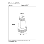 LORALI Lampa stołowa z możliwością ładowania Akumulator/baterie Ø 7,7 cm LED Dim. IP44 45500/01/66 Lucide - zdjęcie dodatkowe 5